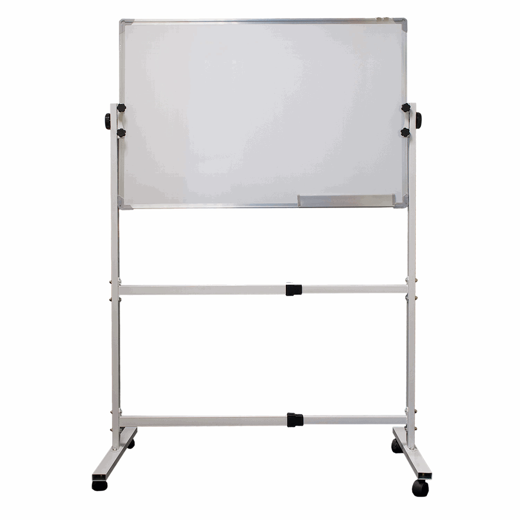 Дошка магнітно-маркерна 60х90 см, алюмінієва рамка, пересувна, комплект дошка та ноги H-Tone (JJ41125-1)